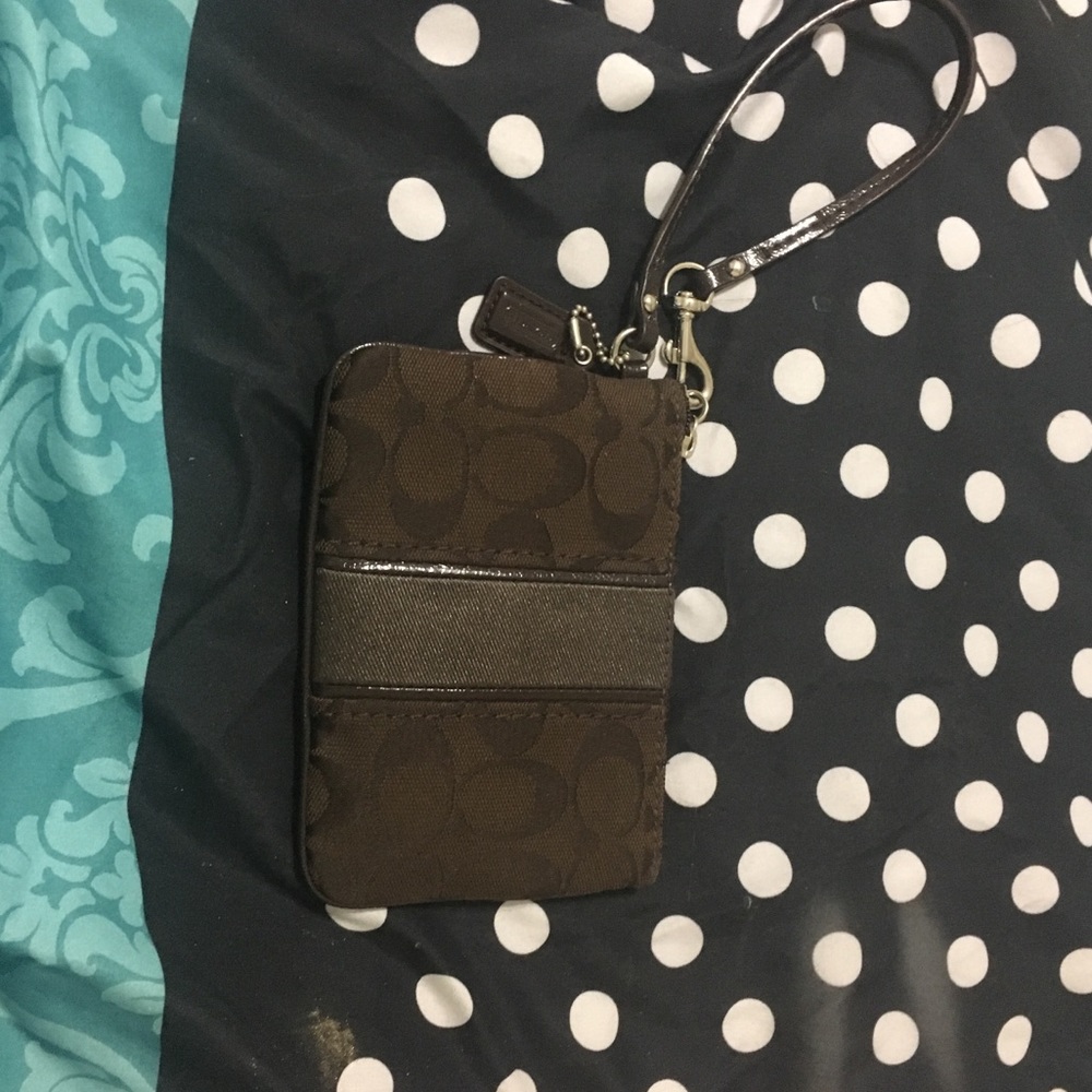 Brown coach wristlet